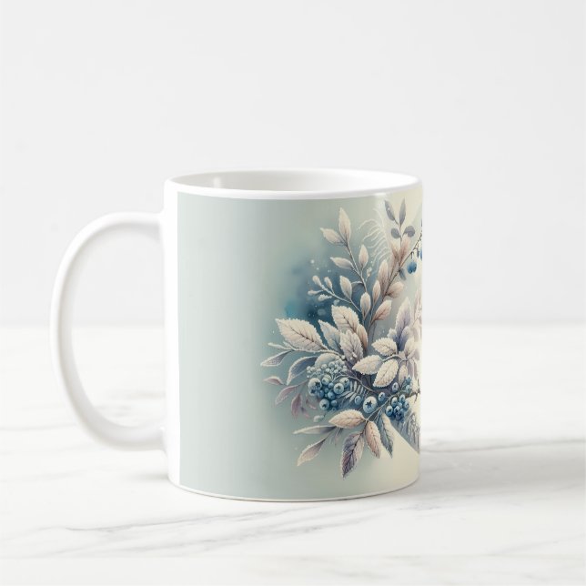 Winter Bluebird Berry Wreath Kaffemugg (Vänster)