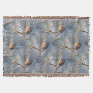Winter Bluebird Nature Art Mönster Filt