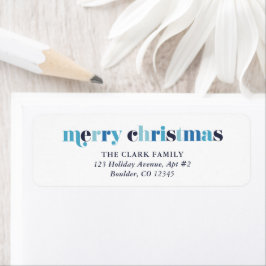 Winter Blues Lettering "God jul" Returadress Etikett