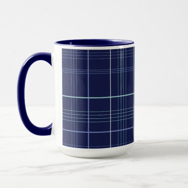 Winter Blues Plaid Mugg (Vänster)