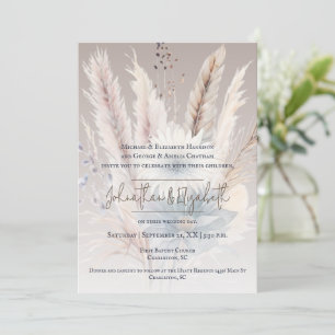 Winter Boho Blommigt Bröllop Beige-inbjudan Inbjudningar