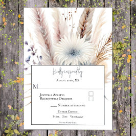 Winter Boho Blommigt Bröllop | Vit OSA Kort