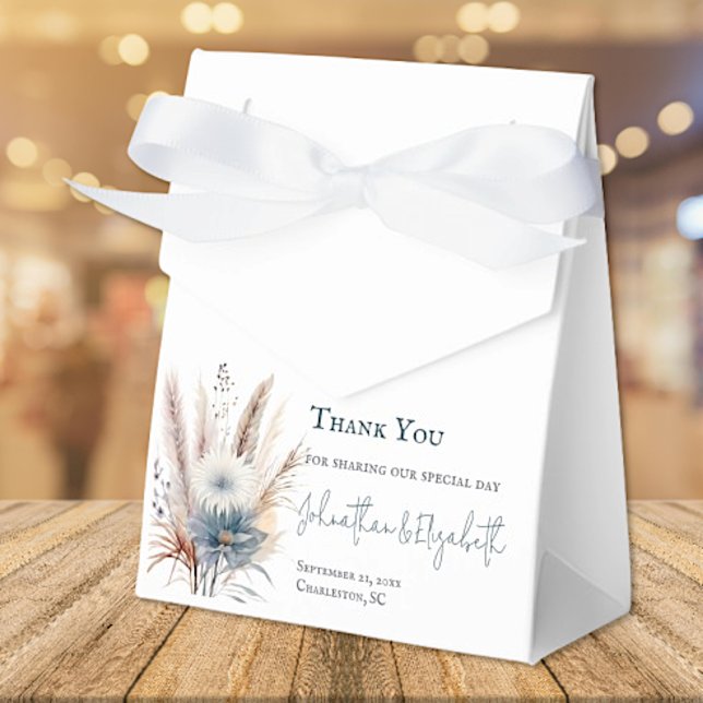 Winter Boho Blommigt Bröllop | Vit Presentaskar (White Winter Boho Floral Wedding Favor Boxes)