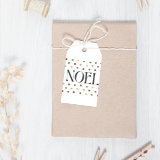 Winter Boho Noel Dots jul Presentetikett
