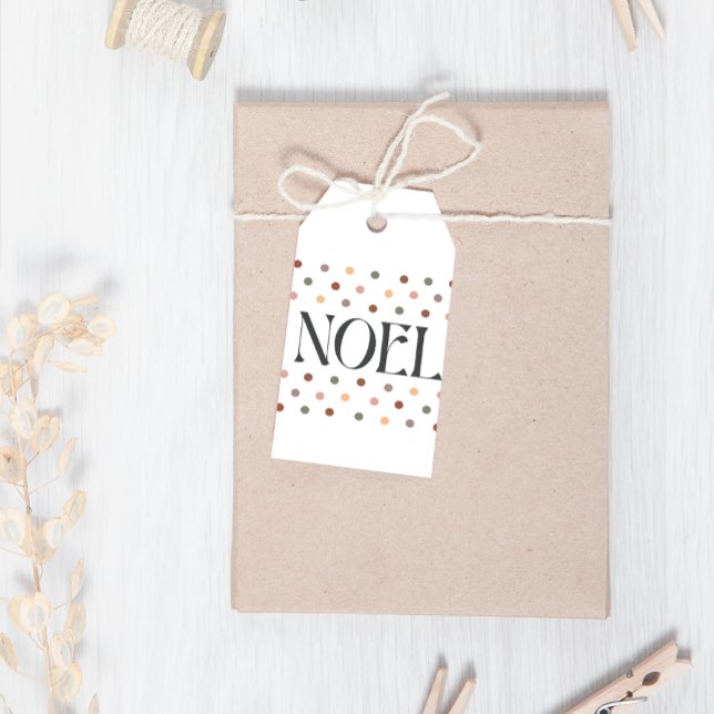 Winter Boho Noel Dots jul Presentetikett (Skapare uppladdad)