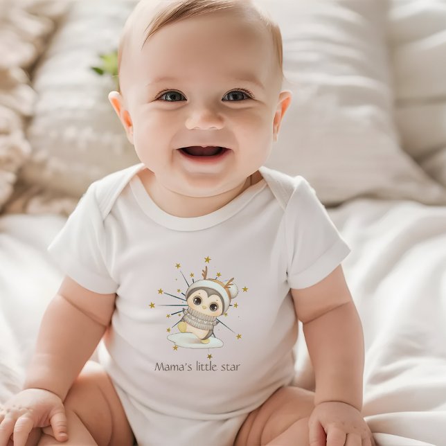 Winter Boho Penguin med stjärnor och text T Shirt (Skapare uppladdad)