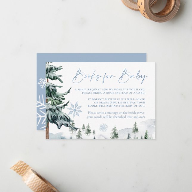 Winter Bokar för Baby-kort Anteckningskort (Fram/Back In Situ)