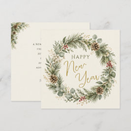 Winter Botanica | Gott nytt år Elegant krans Kort