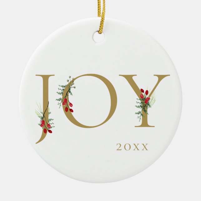 Winter Botanical Adorned Joy jul Ornament (Framsidan)