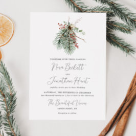 Winter Botanical Bröllop Inbjudningar