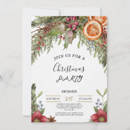 Winter Botanical Christmas Invite | Rustic Dinner  Inbjudningar