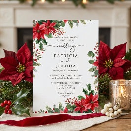 Winter Botanical Christmas Wedding Invitation Inbjudningar