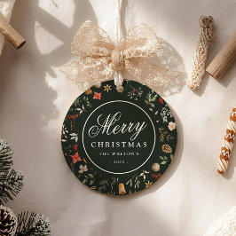 Winter Botanical Festive God jul Julgransprydnad Keramik
