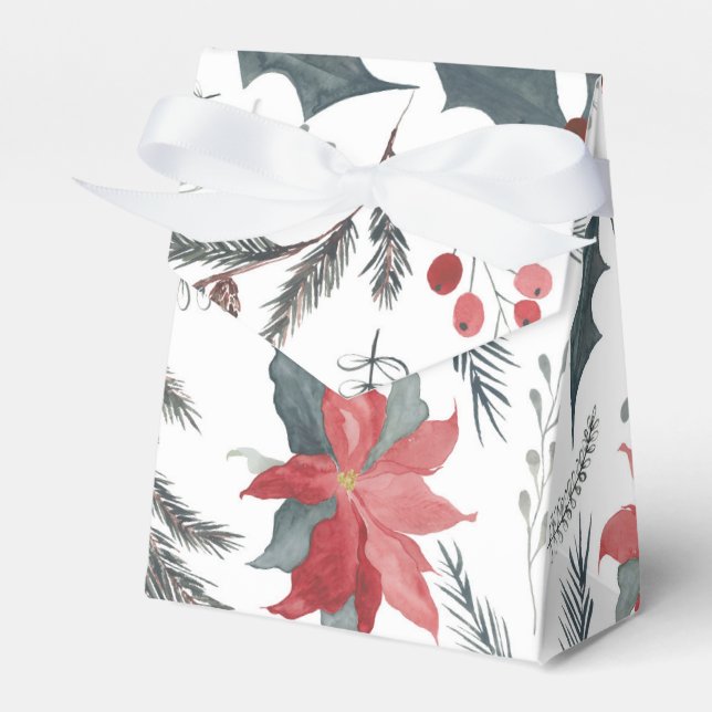 Winter Botanical Gräs Berry Wandeandan Julfest Presentaskar (Framsidan Sidan)