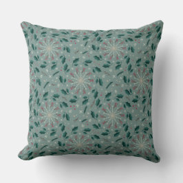 Winter Botanical Snowflake Throw Pillow Kudde