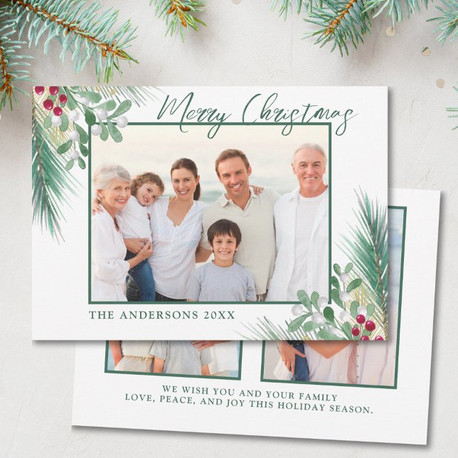 Winter Botanicals 3 Foton jul Julkort (Skapare uppladdad)