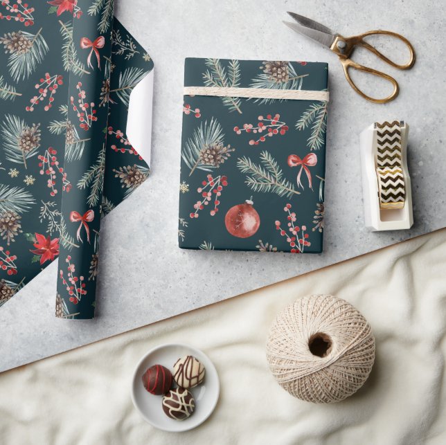 Winter Botanicals Coquette Bow | Christmas Presentpapper (Hantverk)