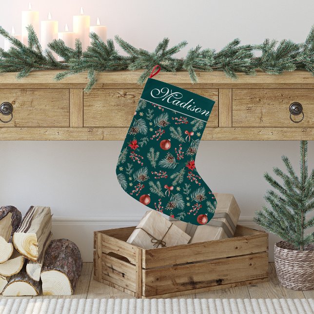 Winter Botanicals Coquette Bow | Personalized  Stor Julstrumpa (Skapare uppladdad)