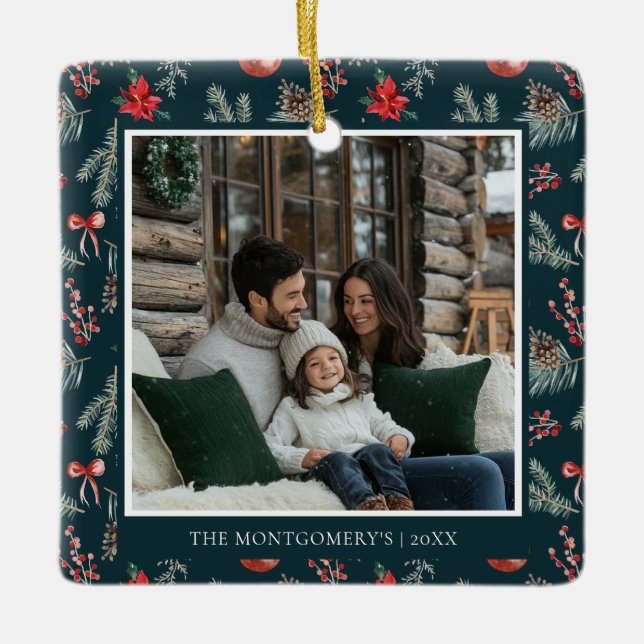 Winter Botanicals | Elegant Photo Christmas Julgransprydnad Keramik (Framsida)