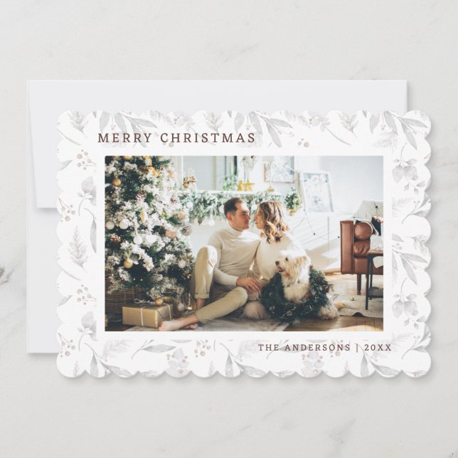 Winter Botanicals Photo God jul Card Julkort (Framsida)