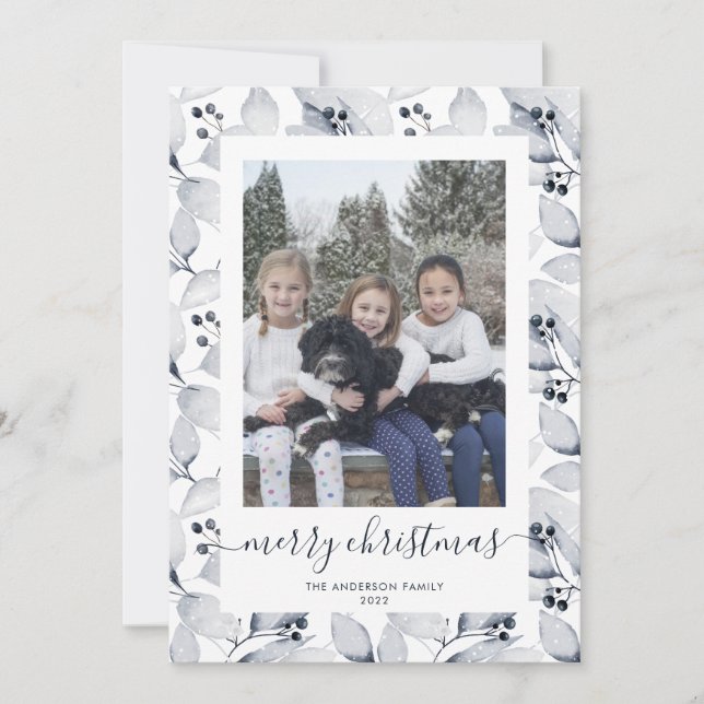 Winter Botanicals Photo God jul cards Julkort (Framsida)