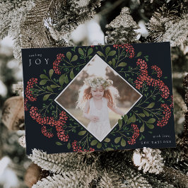 Winter Bouquet | Botaniskt foto med vattenfärg Julkort