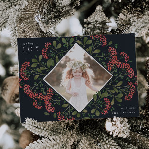 Winter Bouquet   Botaniskt foto med vattenfärg Julkort