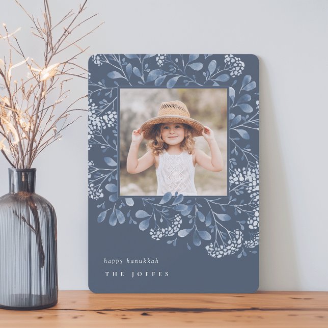 Winter Bouquet | Hanukkah Photo Julkort (Skapare uppladdad)