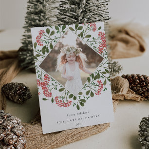 Winter Bouquet Holiday Photo Card Julkort