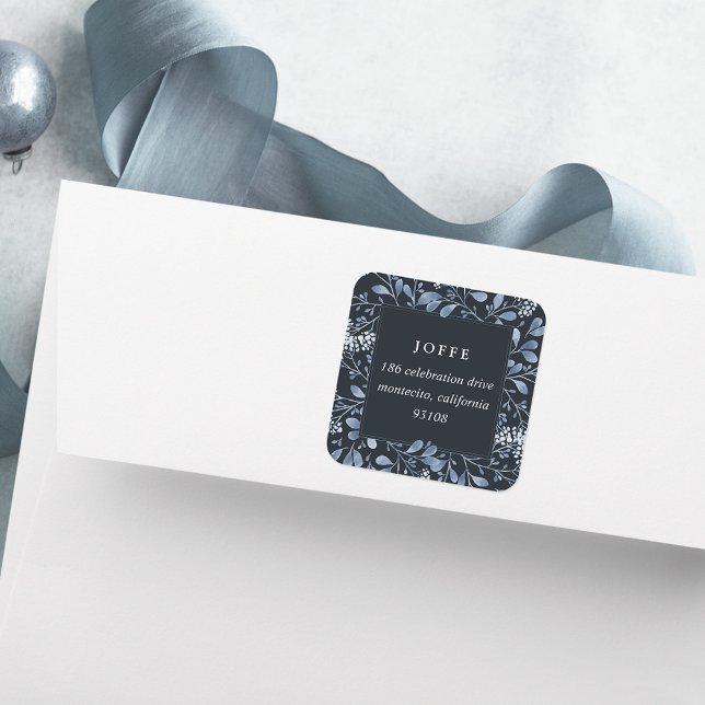 Winter Bouquet-Returadress Fyrkantigt Klistermärke (Skapare uppladdad)