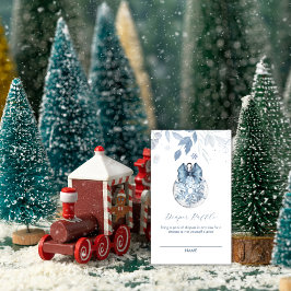 Winter Bow Snowflake Diaper Raffle Baby Shower Tilläggskort