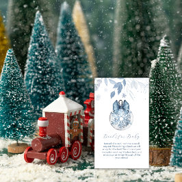 Winter Bow Snowflake Ornament Books Baby Shower Tilläggskort