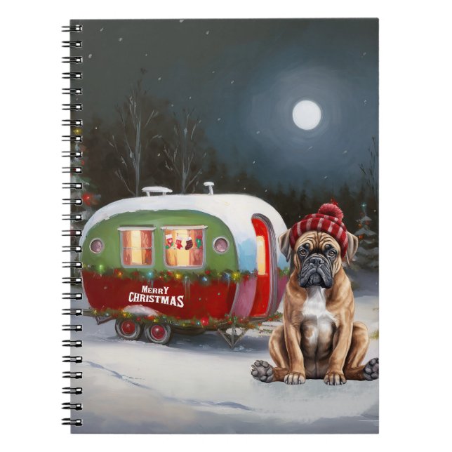 Winter Boxer Caravan jul Äventyr Anteckningsbok (Framsidan)