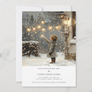 Winter Boy 1st Birthday Inbjudningar