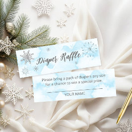 Winter Boy Shower Diaper Raffle Mini Visitkort