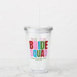Winter Bride Squad Bachelorette Party Take Away Mugg<br><div class="desc">Get the party started with our Bride Squad Bachelorette Party Acrylic Drink Tumbler! Featuring a festive design in green, red, pink, and blue, it’s the perfect party favor for your girls' night out. Fun, colorful, and perfectly coordinated with your holiday-themed decor—cheers to the bride! This tumbler is part of a...</div>