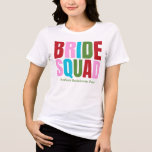 Winter Bride Squad Bachelorette T Shirt<br><div class="desc">Celebrate in style with our Winter Bride Squad Bachelorette T-Shirt! Featuring a fun and festive design in green, red, pink, and blue, this cute tee is perfect for a cozy Christmas-themed bachelorette party. A must-have for every member of the bride squad! This t-shirt is part of a bridal shower collection...</div>