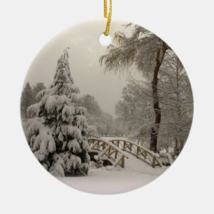 Winter Bridge Ornament Personlig Winter Snö