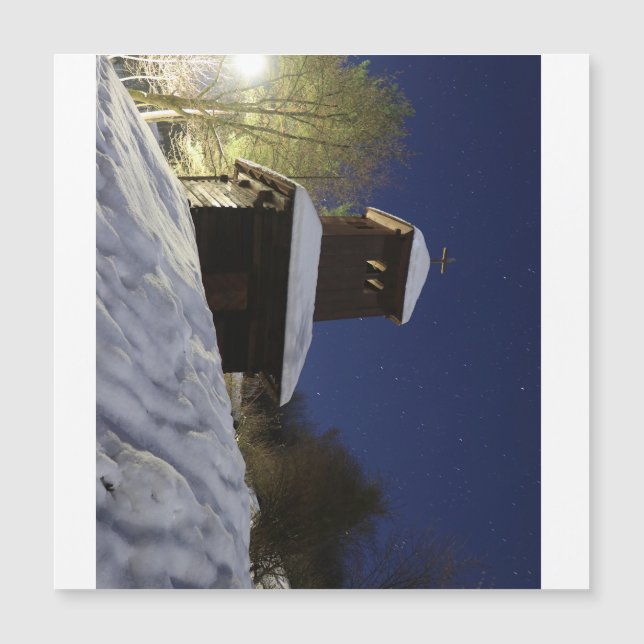 "Winter Bridge under Stars - Nattlandskap P (Framsida)