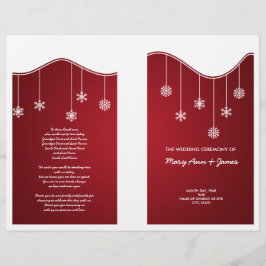 Winter-bröllopsprogrammet Snowflake Dekoration Red
