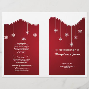 Winter-bröllopsprogrammet Snowflake Dekoration Red