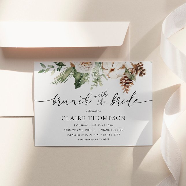 Winter Brunch med Bride Shower Evergreen Inbjudningar (Skapare uppladdad)