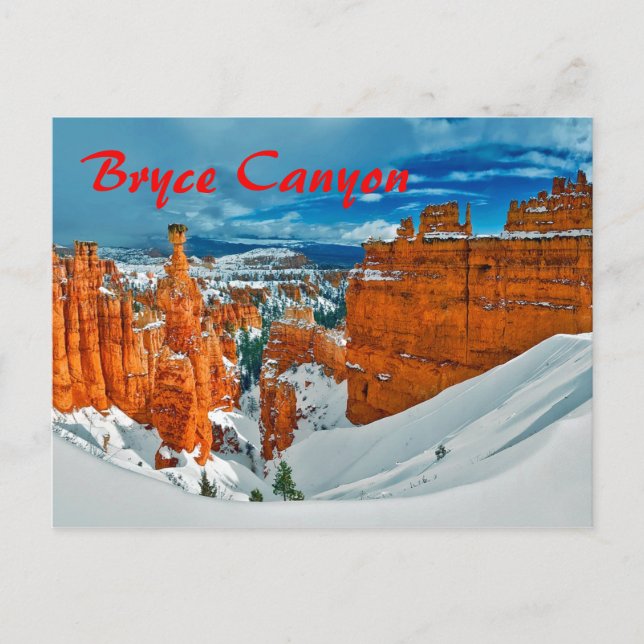 Winter Bryce Canyon National Park Utah Vykort (Framsida)