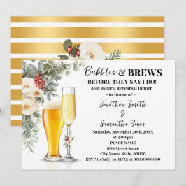 Winter Bubbles & Brews Rehearsal Dinner Inbjudningar