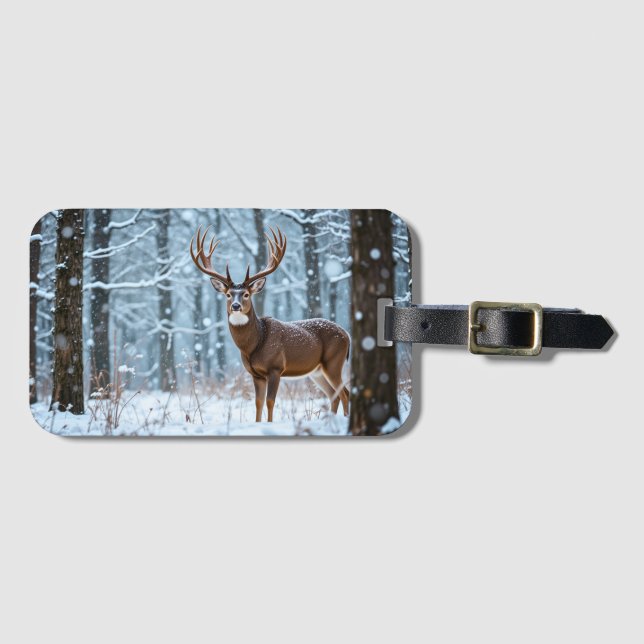 Winter Buck Luggage Tag Bagagebricka (Framsida horisontal)