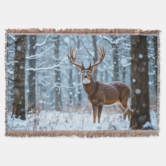 Winter Buck Throw Blanket Filt (Framsidan)