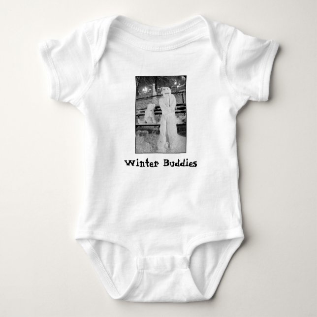 "Winter Buddies" Spädbarnskötare Tee Shirt (Framsida)