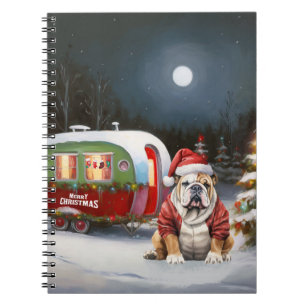 Winter Bulldog Caravan jul Äventyr Anteckningsbok