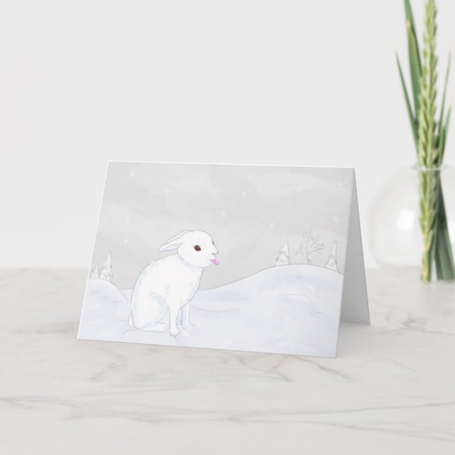 Winter Bunny Folded Card Kort (Framsida)