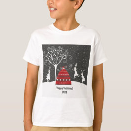 Winter Bunny Hoppy Helgdagars T-Shirt